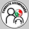 Autocollant (sticker): conduite accompagnee Italien 2