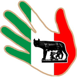 main Italienne - 17x17cm - Sticker/autocollant