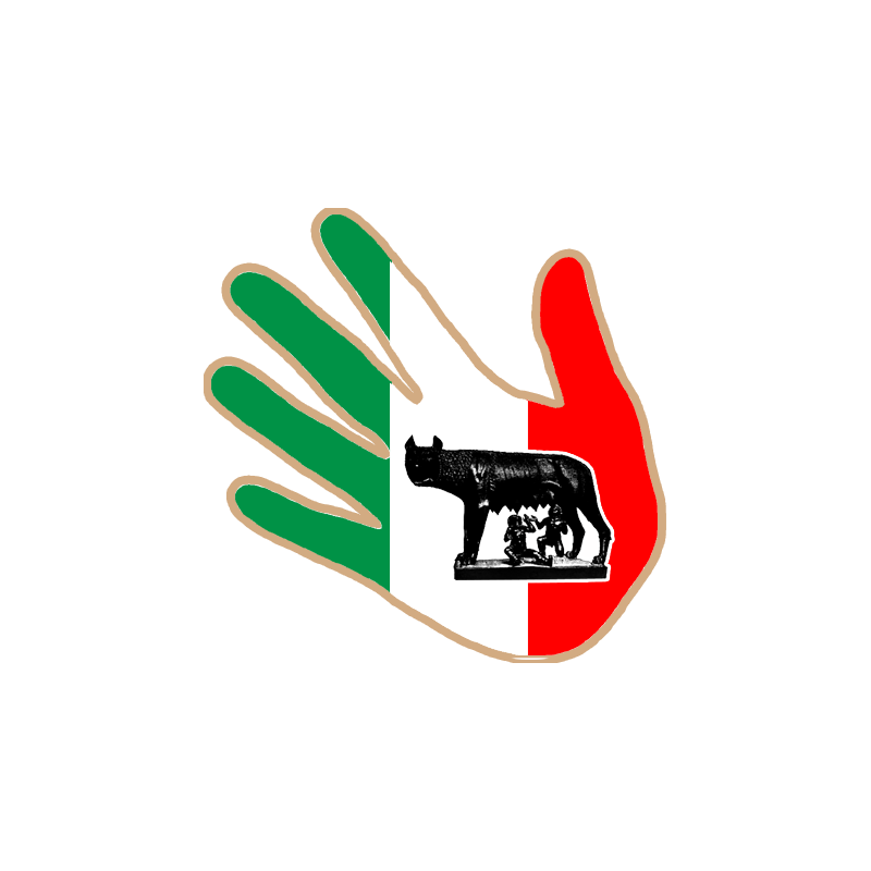 main Italienne - 17x17cm - Sticker/autocollant