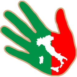 main Italienne carte - 17cm - Sticker/autocollant