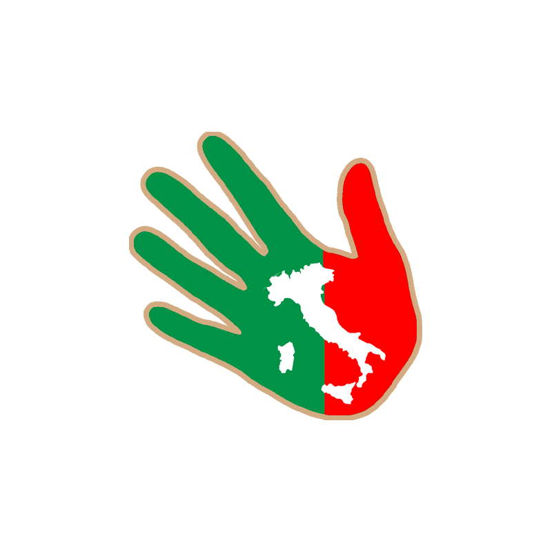 main Italienne carte - 17cm - Sticker/autocollant