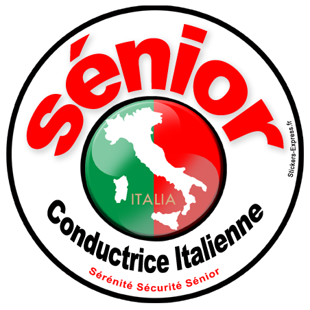 Autocollant (sticker):conductrice Sénior Italienne