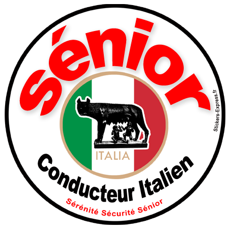 conducteur Sénior Italien - 15cm - Sticker/autocollant