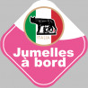 Autocollant (sticker): bebe a bord jumelles d'origine Italienne