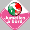Autocollant (sticker): bebe a bord jumelles d'origine Italienne 2