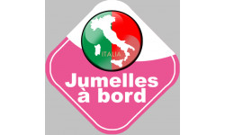 bébé à bord jumelles d'origine Italienne - 15x15cm - Autocollant(sticker)