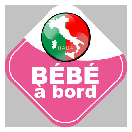 bébé à bord d'origine Italienne - 15x15cm - Autocollant(sticker)