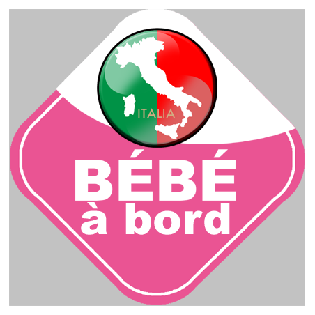 bébé à bord d'origine Italienne - 15x15cm - Autocollant(sticker)