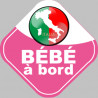 bébé à bord d'origine Italienne - 15x15cm - Autocollant(sticker)