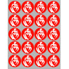 Vendée blanc sur fond rouge - 20fois 5cm - Sticker/autocollant