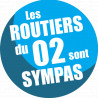 Autocollant (sticker): les routiers 02 de l'Aisne sont sympas